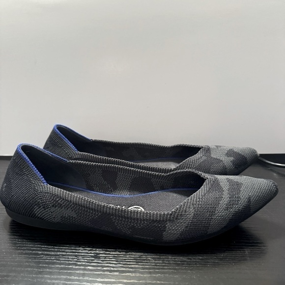 Rothy’s Retired The Point Gray Camo Pointed Toe Knit Ballet Flats - Picture 3 of 8